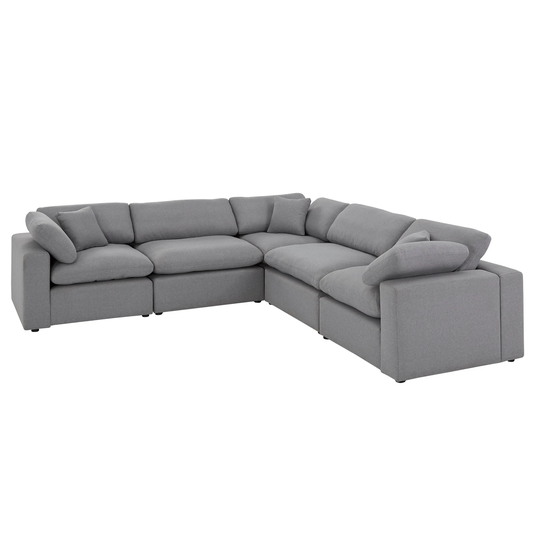 Anka Grey Linen 5-seat Sectional Sofa by iNSPIRE Q Modern