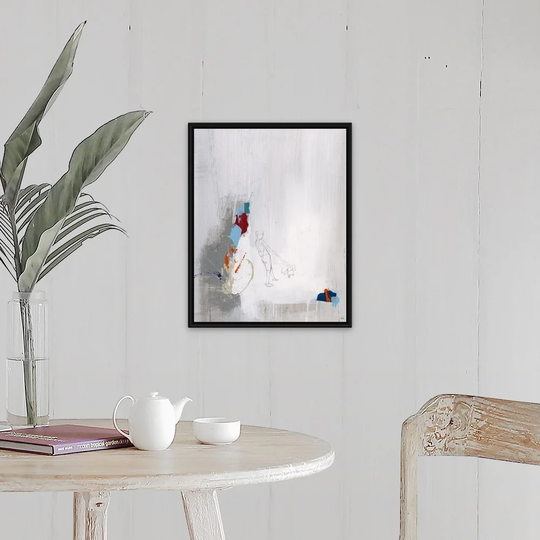 "Down the Street II" Black Float Frame Canvas Art