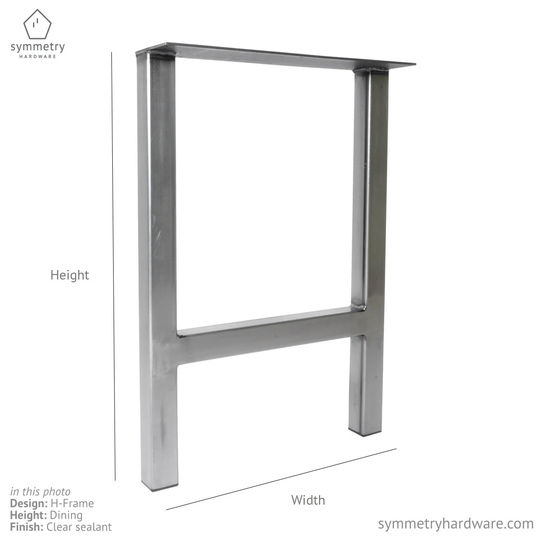 The "H-Frame' Custom Metal Table Leg - Dining Height/Bar Height/Coffee Height "H" Shaped Sold Individually Qty 1 Leg