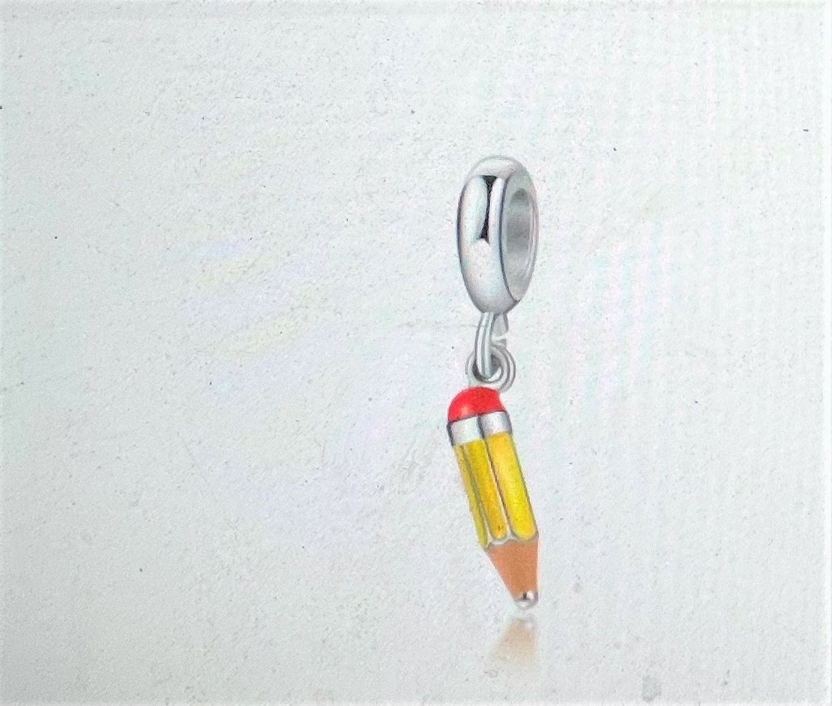 Pandora Style Yellow Pencil Charm, School Charm, Students Dangle Teacher's
