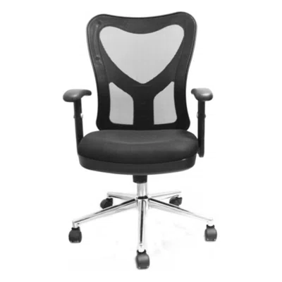 High Back Mesh Office Chair With Chrome Base, Black