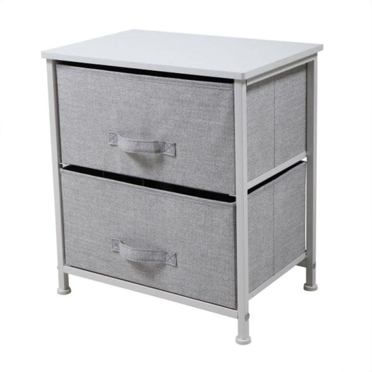 Fabric Dresser Drawer Storage Chest w/2 Layers White - 17.7*11.8*28.7 ''