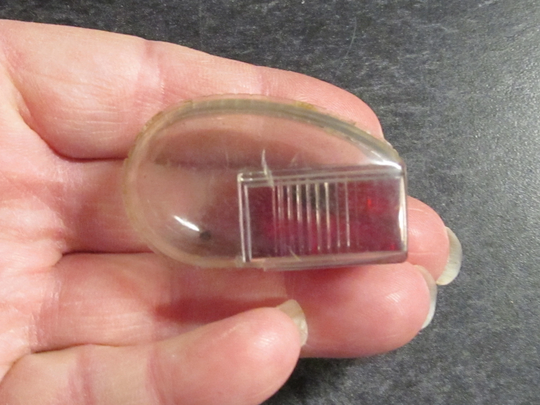 Vintage Mcm Mid Century Atomic Design Pocket Pencil Sharpener USA Patent 146, 197 - Red Plastic with Clear Shavings Catcher