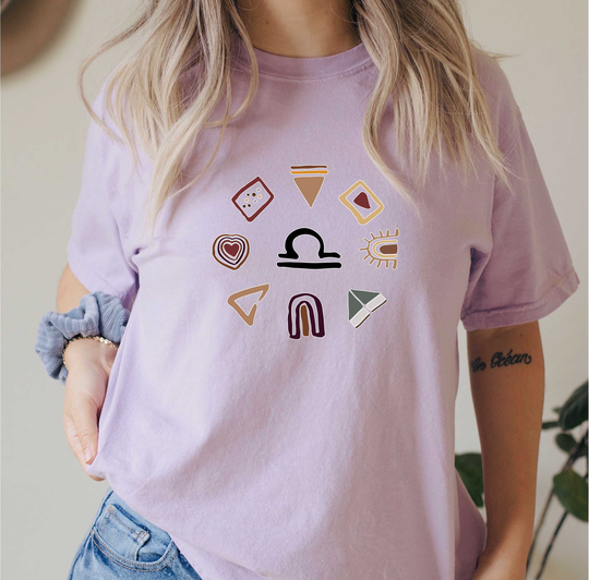 Comfort Colors Zodiac Sign Shirt, Libra Top, T-Shirt, Comfy Oversized Boho Shirt