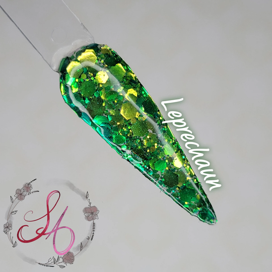 Leprechaun Color Changing Glitter Green Dip Powder