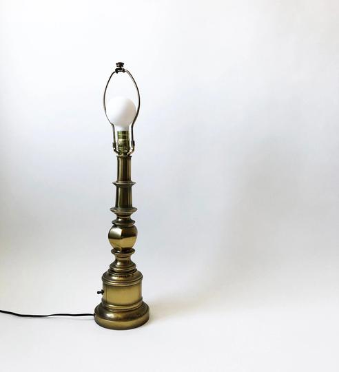 Vintage Tall Brass Table Lamp | Mid Century Large