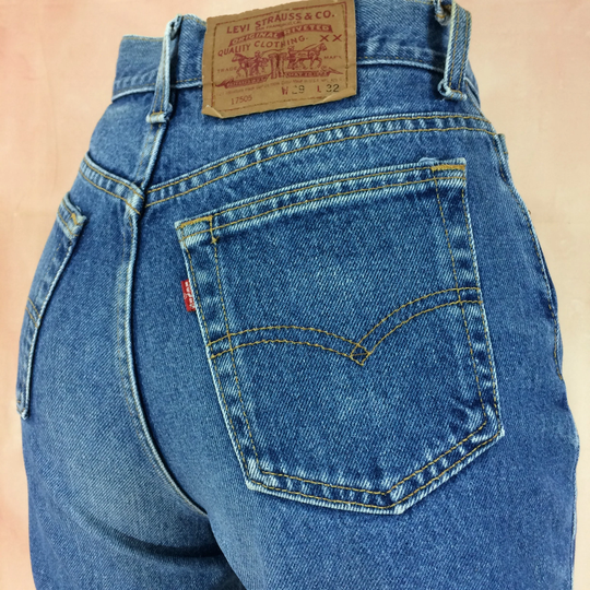 Size 24 Vintage Levis 505 Womens Jeans Tiny Small Waist High Waisted W24 L29 Medium Wash Rare Student Fit Jean Made in Usa
