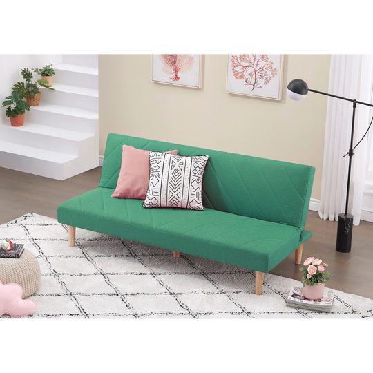 Modern Variable Upholstered Bed Sofa Living Room Folding Sofa with Removable Cushion Locationhandrail and Wooden Feet Support