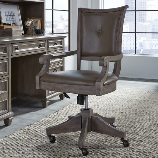 Lancaster Traditional Upholstered Swivel Office Chair