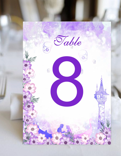 Rapunzel Table Numbers Sweet 16 Birthday Cards | Wedding #tc0401