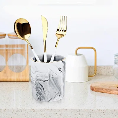 Pen Holder, Decorative Ceramic Pencil Cup And Makeup Brush Stationery Accessories Desktop Organizer For Home School Office