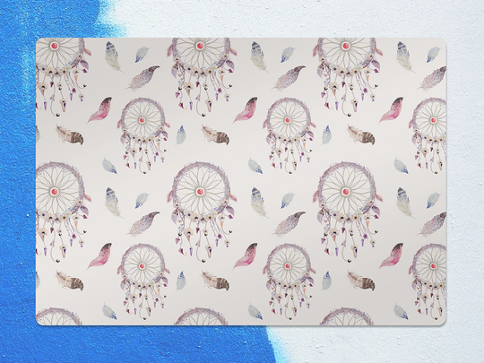 Dreamcatcher Chair Mat, Pink Vinyl Floor Purple Protective Bohemian Splat Pvc Decorative Comfort Mat