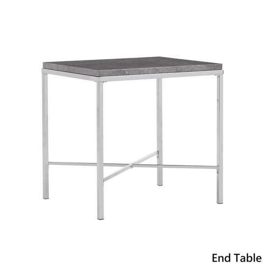 Silver Orchid Bankhead Chrome Finish End Table