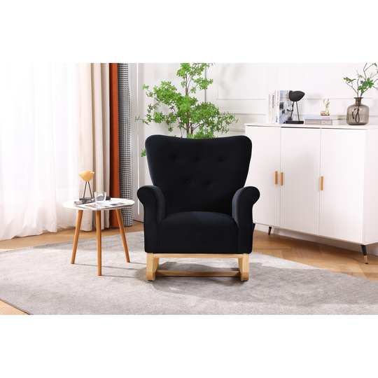 Modern Rocking Chair, Upholstered Accent Chair Contemporary Rocker, Cushioned Arm Chair