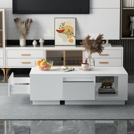 15.4"H Coffee Table Hidden Compartment ExtendableTabletop Dining Table