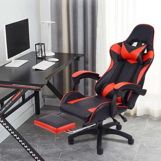 PC & Racing Chair High Back Leather Chair With Headrest And Lumbar Support