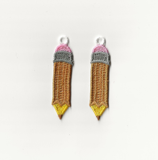 3" Pencil Charm/Ornament, Set Of 2