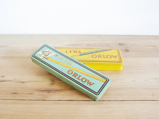 Vintage Rare Lyra Orlow Pencil Tin, Metal Pen Case, Office Supply, Desk Storage Box, Industrial Office, Stationery Old, Travel Cases
