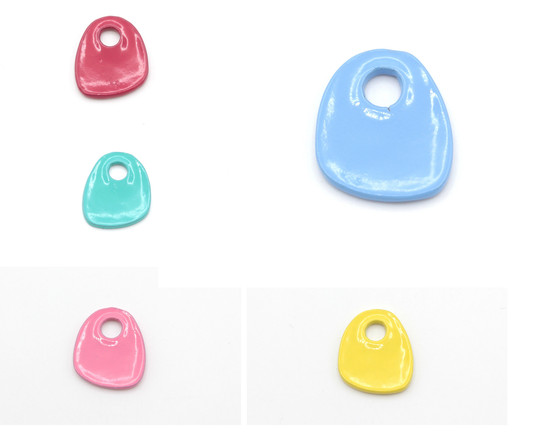 2 Pcs Colored Necklace Charms, Connector, Jewelry, Drop Charm | 15x18mm Crld-26