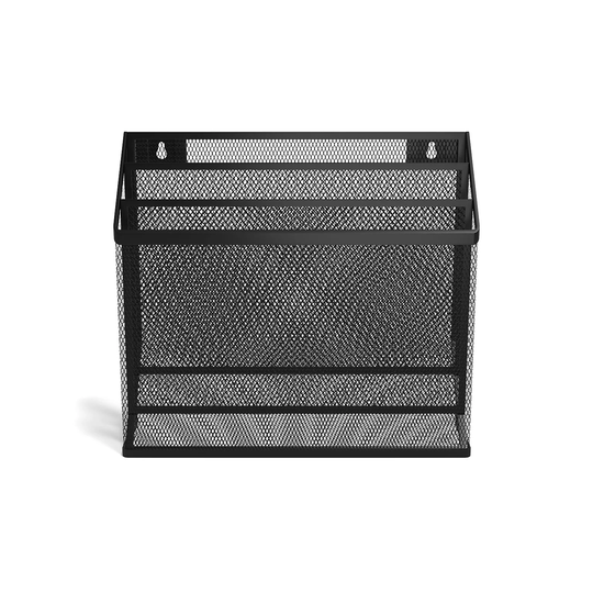 TRU RED 3-Compartment Matte Black Wire Mesh File Organizer - 11.61" x 12.72" x 3.5"