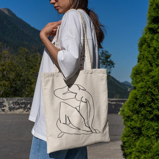 Henri Matisse Inspired Line Art Tote Bag -Aesthetic Tote Bag, Artsy Bag, Art Bag, Aesthetic Tote, Matisse Bag, Matisse Art