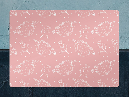 Dill Fennel Chair Mat, Pink Protective White Splat Plants Vinyl Floor Pvc Area Rug, Gift Idea, Splash Mat