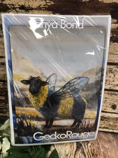 Bumblesheep By Tanya Bond - Dmc Cotton 25 Count 2x1 Modern Cross Stitch Art Kit