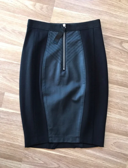 Jean Paul Gaultier Black Pencil Skirt/Size Xs Rock Chic Jpg