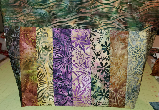 Batik Tote Bag, Project Travel Great Gift, Purple, Green, Tan, Brown