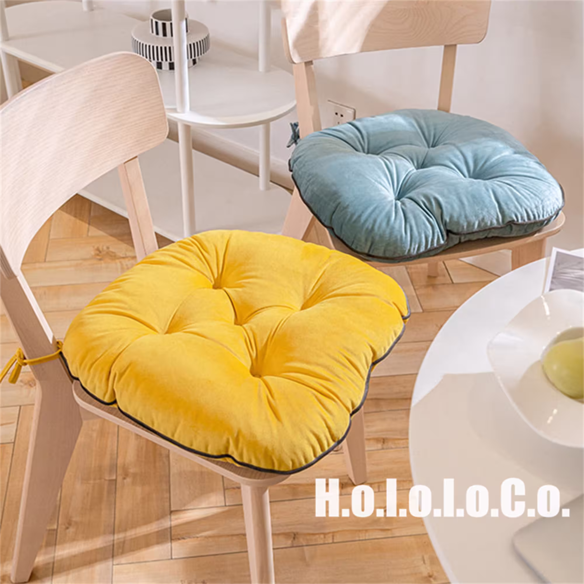 Multiple-Color Solid Pad For Chair, Soft Chair Cushion With Ties, Square Seat Cushion, Yellow Pads, Chair Cushions, Pillow Chair, Office