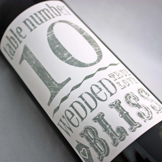 Table Number Wine Labels .... Wedded Bliss