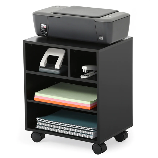 FITUEYES Mobile Printer Stand with Storage Adjustable Work Cart