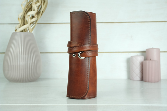 Leather Tool Roll, Personalized Pencil Case, Painter Gift, Organizer, Artist Art Pen Wrap
