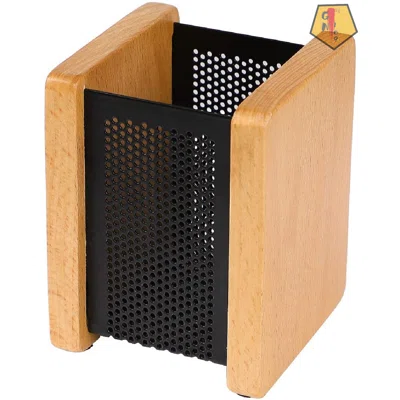 Wooden Pen Organizer, Pen Holder Box, Desktop Stationery, Home Office Art Supplies Organizer Storage Makeup Brush Storage Bucket