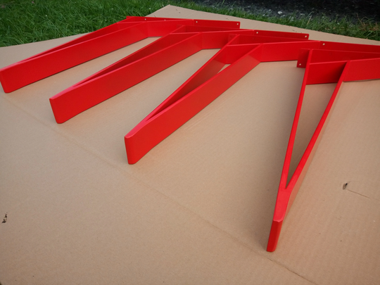 Red Table Legs | Industrial Style Table Legs Dining Kitchen Steel Metal N41