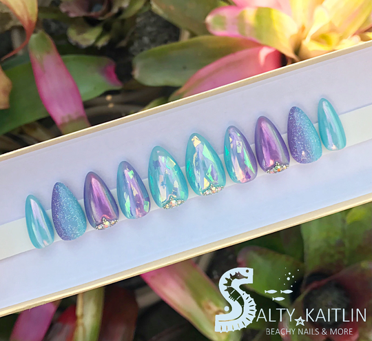 Mermaid Vibes Gel Press On Nails