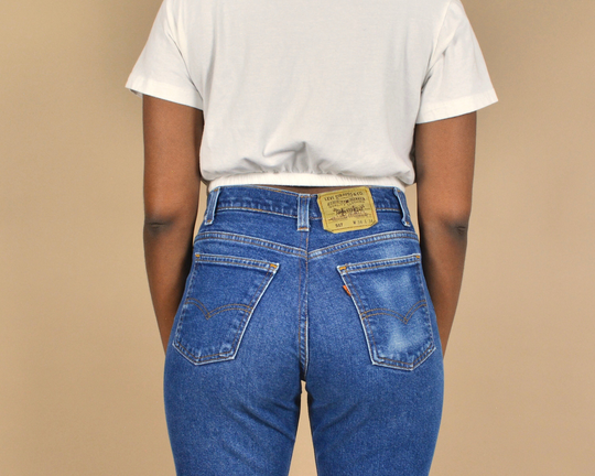 Levi's 517 Dark Wash Orange Tab Vintage Denim Jeans
