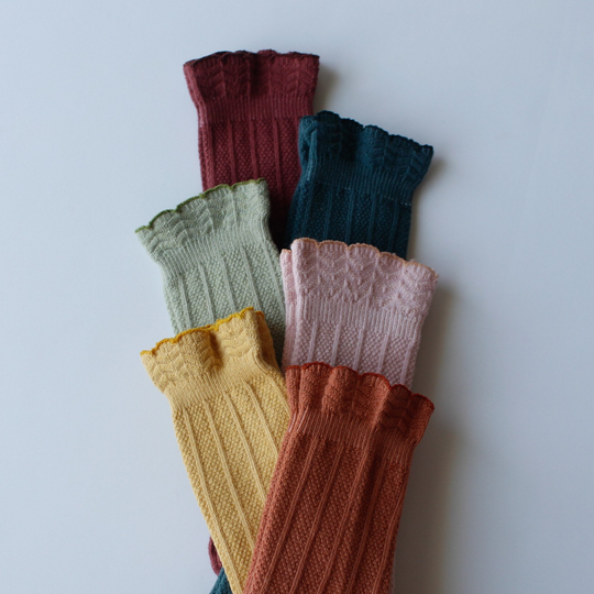 Fall 2022 Colored Petal Top Limited Edition Hand Dyed Knee High Socks, Baby Girls Colorful Socks