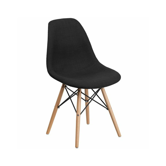 Fabric Chair With Wood Base Genoa Black - 18x32