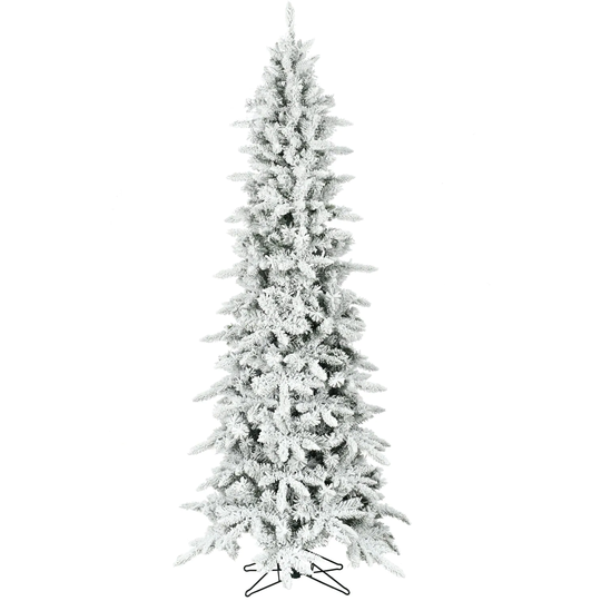 Fraser Hill Farm 6.5-Ft. Slim Mountain Pine Flocked Christmas Tree