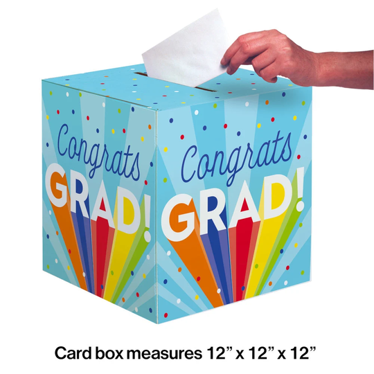 50% Off Graduation Card Drop Box Colorful Congrats Grad Ideal For Cards & Cash Recyclable