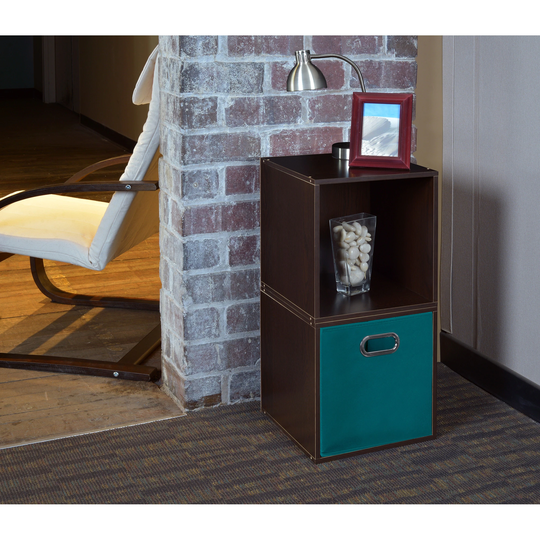 Noble Connect Storage Set - 2 Cubes and 1 Canvas Bin- Truffle/Teal
