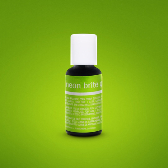 Fast Shipping Neon Brite Green Chefmaster Gel Food Coloring 20Ml, Color