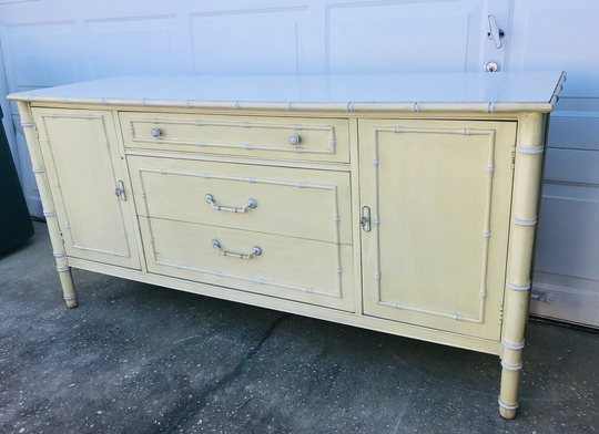 Rare Faux Bamboo Buffet Bureau Sideboard Thomasville Chinoiserie