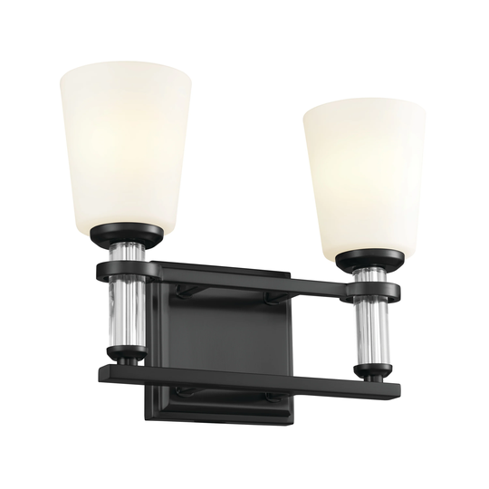 Kichler Lighting Rosalind 14.25 in. 2 Light Black Vanity Light