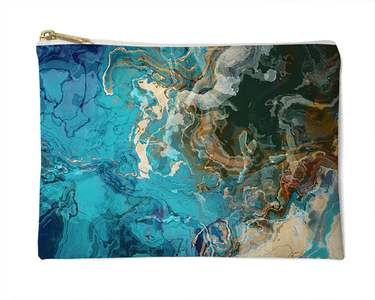 Makeup Bag, Cosmetic Bag Or Accessory Organizer, Pencil Case, Stocking Stuffer, in Blue, Beige, Brown, Muse