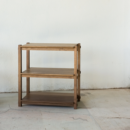 Akita End Table - Walnut Night Stand Side Bedside Modern Shelving