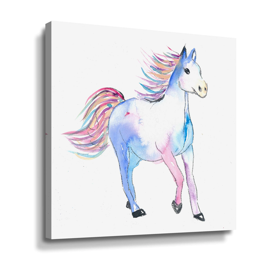 The Colorful Running Horse Gallery Wrapped Canvas