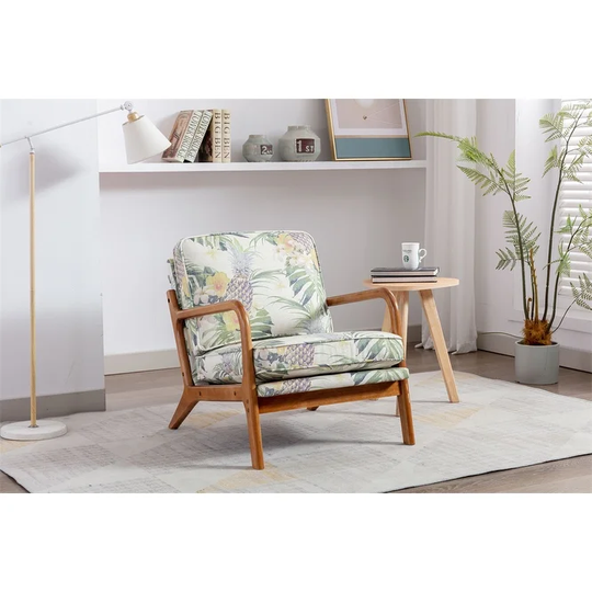 Wood Frame Armchair Modern Accent Chair Lounge Chair for Living Room - 29.92'' H x 25.59'' W x31.50'' D