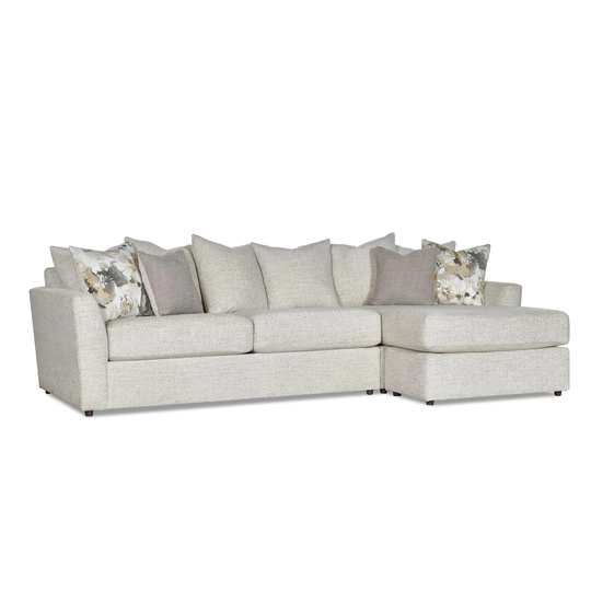 Wellen Ultra-Comfort Cream Fabric Upholstered Right Facing Sofa Chaise